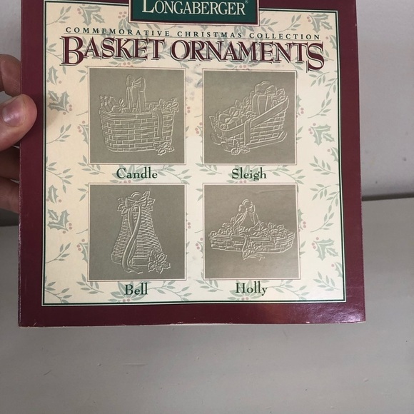 Longaberger Pewter Christmas Collection Basket Ornaments Set of 4 1994. - Picture 5 of 5
